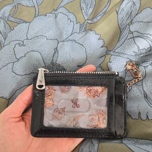 Hobo Black Leather Card Holder with Chain